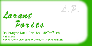 lorant porits business card